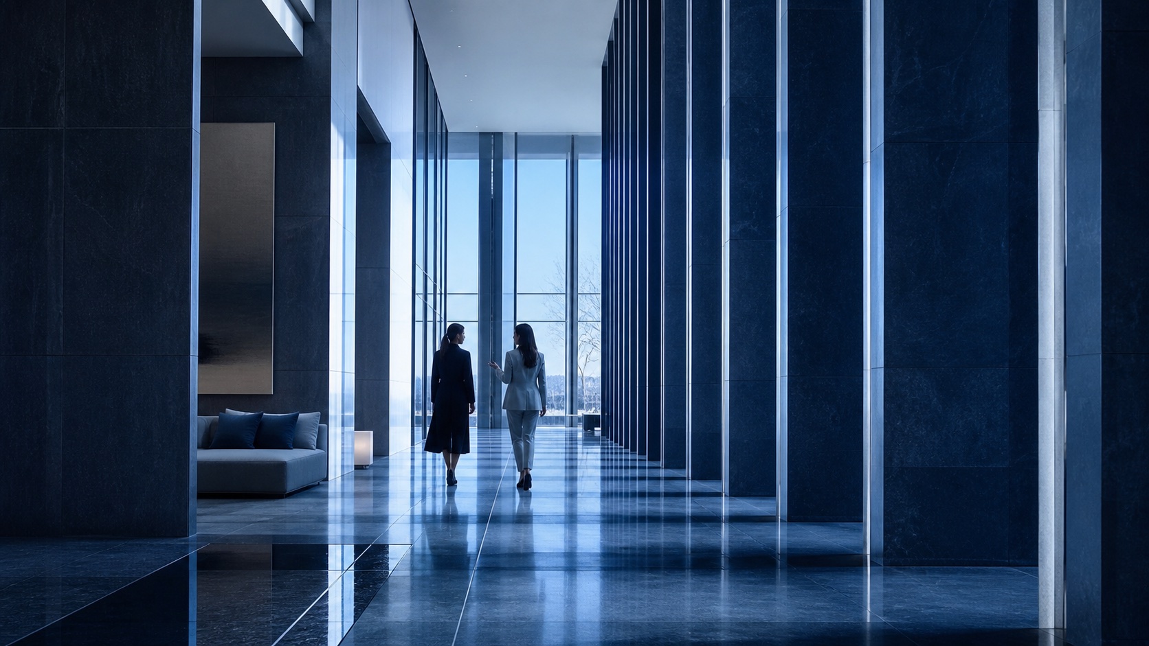 A considered hotel interior ready for a venue-specific music brief